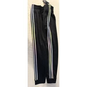 Adidas Girls Printed Tricot Black Jogger Pants Size XL (16) AK4878 NWT